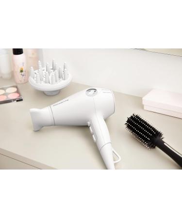 Rowenta Volumizer CV6130 Hairdryer 2400 W powerful concentrator nozzle and diffuser 3 speeds and 3 temperatures ion technology white and silver - Buy Online on GoSupps.com