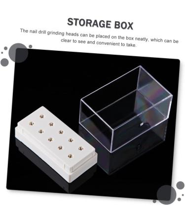 Ipetboom Multifunctional Storage Box 1pc Grinding Head Storage Box White Manicure Grinder Plastic Multi Functional Storage Box - Buy Online on GoSupps.com