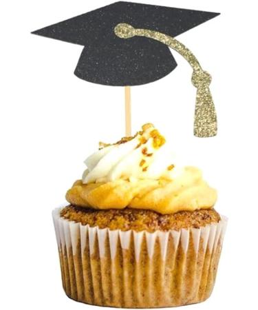 Dunlea 48PCS 2023 Year Gold Graduation Cupcake Toppers Food Decor/Graduation Grad Cap Party/Mini Insert - Buy Online on GoSupps.com