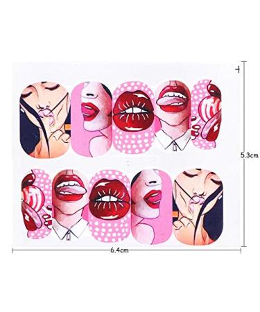 Nail Angel Water Decals - 9 Sheets Beauty Transfer Stickers for Nail Art - Unique Lip Patterns for Manicure & Pedicure - 10190 - Buy Online on GoSupps.com