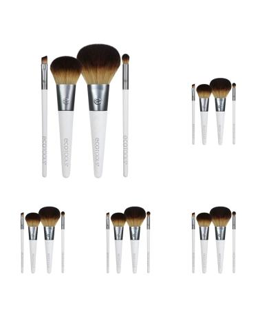 EcoTools On-The-Go Makeup Brush Kit Travel-Friendly Brush Set Convenient Makeup Tools for Powders Blush Bronzer & Eyeshadows Eco-Friendly Synthetic Bristles Cruelty-Free & Vegan 5 Piece Set