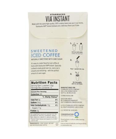 Starbucks VIA Sweetened Iced Coffee - 3 Boxes, 5 Packets Each with Exclusive Coffee Sticker - Buy Online on GoSupps.com