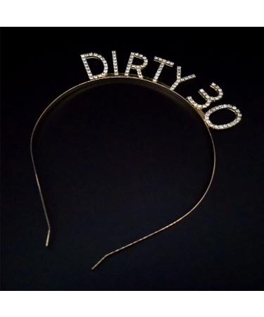 Gold Glitter 30th Birthday Crown & Sash Set for Her | Rhinestone Tiara Headband | Happy 30th Birthday Gifts for Women - Buy Online on GoSupps.com