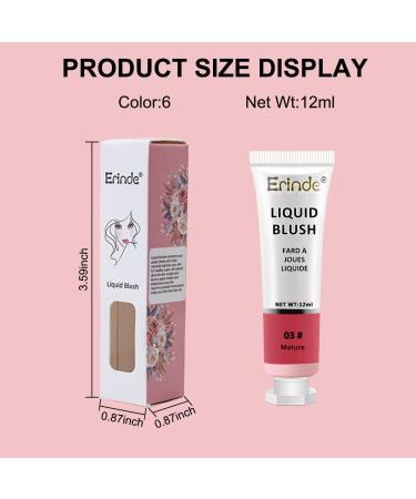 Erinde Gel Cream Blush Makeup 03#Mature - Dewy Finish, Lightweight & Breathable Water-Based Liquid Blush for Summer Refreshing Makeup - Buy Online on GoSupps.com
