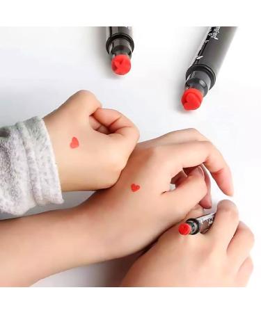 Go Ho 4 PCS Red and Black Liquid Eyeliner Stamp Pen - Waterproof Double-sided Seal Eyeliner Stencils for Long-Lasting, Smudge-Proof Cat Eye Look - Heart Star Moon Flower Design - 2 Red + 2 Black - Buy Online on GoSupps.com