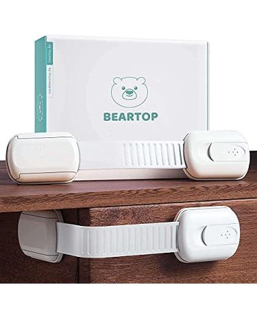 BEARTOP child locking cabinet protection backup cabinet protection baby - drawer protection |Adjustable length |Strong hold |Set of 8 |3-12 cm-white 8-piece