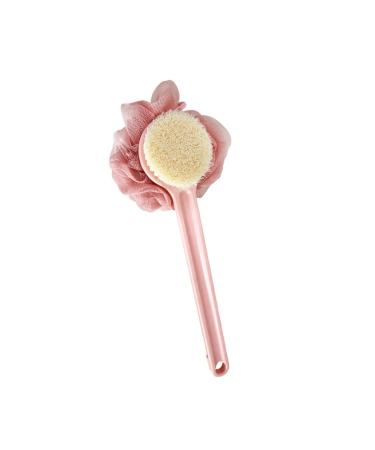 Healeved Bath Scrubber 1pc Bath Brush Bath Brush Shower Loufah Sponge Bath Accessories Bathing Accessories Pink Handle Bath Ball Bath Sponge
