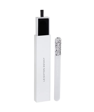 LEIGHTON DENNY Crystal Nail File with Eco Case - SNOW LEOPARD Limited Edition - Large 195mm