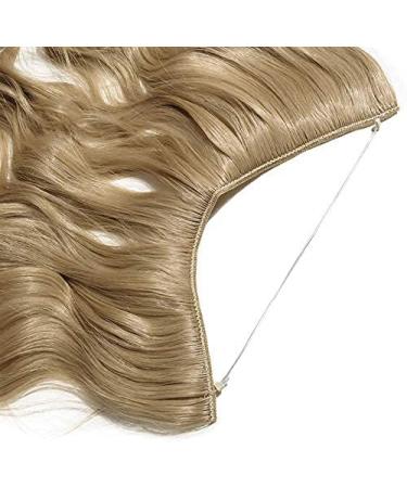 Silk-Co Adjustable Rubber Band Hair Extensions - 50cm Ash Blond Synthetic Invisible Cord Corrugated Extensions for Women - Buy Online on GoSupps.com