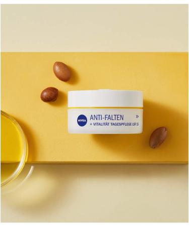 NIVEA Anti-Wrinkle + Vitality Day Cream SPF 15 55+ (50 ml) Face Cream with Argan Oil and Calcium Day Cream Visibly Reduces Lines and Wrinkles - Buy Online on GoSupps.com