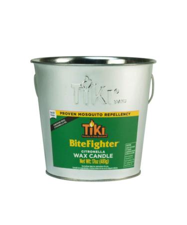 TIKI Brand BiteFighter Citronella Mosquito Repellant Wax Candle for Outdoors Metal Bucket Silver 17 oz 1418014