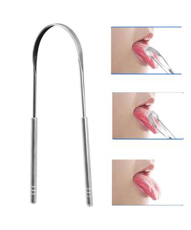 Stainless Steel Tongue Scraper & Cleaner for Fresh Breath | Semicircle Design for Effective Oral Care | Durable Dental Hygiene Tool - Buy Online on GoSupps.com