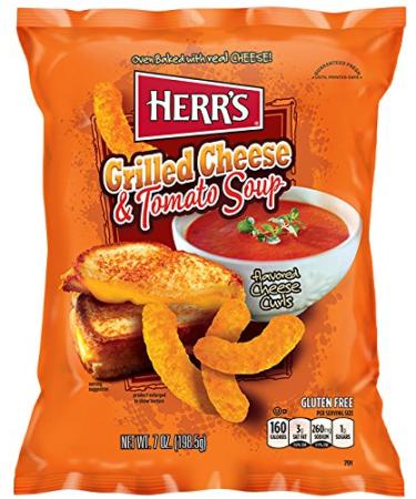 Herr's Grilled Cheese & Tomato Soup Curls, 7 Ounce