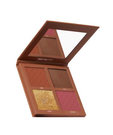 BEAUTY BAY Charmed Life Face Palette All In One - 4 Shade Highlighter Bronzer & Blush Powder Face Palette - Blendable Buildable Makeup For Customisable Glow - Travel Friendly - Vegan Cruelty Free Medium To Deep Skin Tone