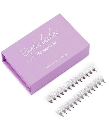 3D Pro-Made Fans on a strip speedy fans Pro Made Handmade Lash Fans Pointed Base Eyeluvlashes (D Curl 10mm length)