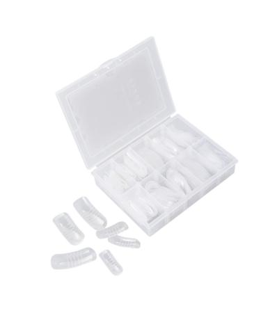 Lurrose 140Pcs clear fake nails artificial acrylic nails French nail tips for women girls nail extension wrong nail tips