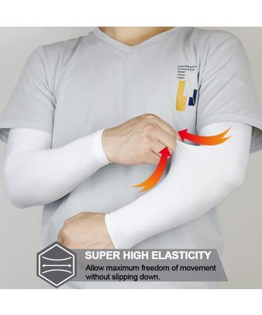 Beister UV Protection Compression Arm Sleeves - UPF 50+ Cooling Support for Running Cycling Basketball Golf & Outdoor Activities (1 Pair White XXL) - Buy Online on GoSupps.com