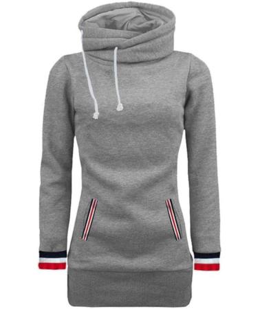 Bigfanshu Women's Girl Winter Warm Hooded Long Sleeve Blouse Coat Sweatshirt Pullovers Tops Gray - Buy Online on GoSupps.com