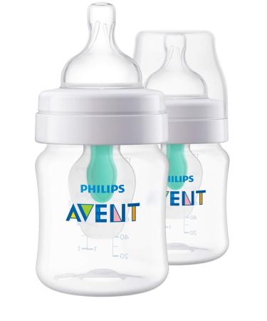 Philips AVENT Anti-Colic Baby Bottle with AirFree Vent 4oz  2pk  SCF400/24 Clear