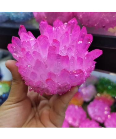 Home Decor 300-400g Electroplated Natural Crystal Cluster Specimen Raw Rock Quartz Flowers Aura Stones Gift Modern House Decor Gifts Natural Crystal Draw yuebang Natural Luster - Buy Online on GoSupps.com