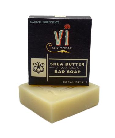 VI Tattoo Soap Shea Butter Tattoo Rejuvenating Bar Soap  Unscented Natural Tattoo Aftercare Soap Bar For New Tattoos 4oz  Gentle  Made For All Skin Types  4oz bar Shea Butter 4 Ounce (Pack of 1)