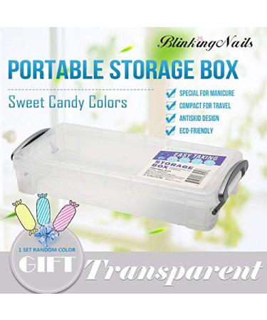 BlinkingNails Portable Storage Box for Poly Gel Nail Tools 2018 Plastic Tool Box for Nail Art Equipment PP Case for Manicure - (Color: Clear)