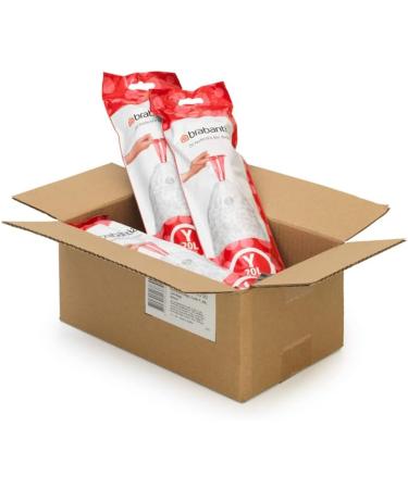 Brabantia Perfectfit Code Y Garbage Bag Multipack - 20L Extra Strong 120 White Bags with Train Tape - 6 Rolls - Buy Online on GoSupps.com