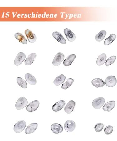 Mesee 150 Pairs Glasses Nose Pads Set | Soft PVC Slide-Resistant Pads for Glasses & Sunglasses | Complete Glasses Repair Kit with 15 Sizes & Screw System - Buy Online on GoSupps.com