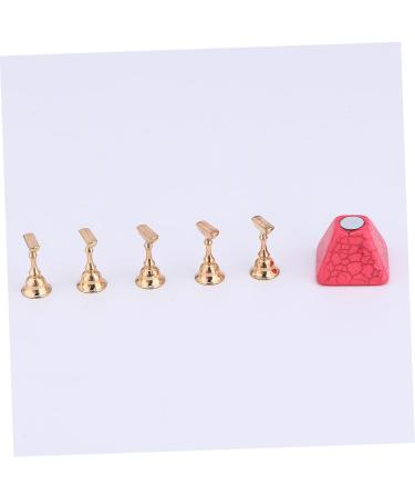 POPETPOP Nail practice nail bracket nail art display stand nail tip display base fingernail practice stand chessboard finger stand manicure nail display rack strong magnet 10x7cm Pink - Buy Online on GoSupps.com