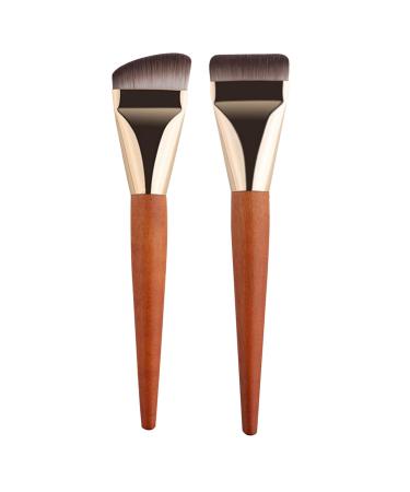 2 Foundation Brushes - Flat Top Foundation Brush for Liquid Makeup | Flat Foundation Brush Liquid Foundation Brush | Flat Makeup Brush for Face Makeup Cosmetic Application