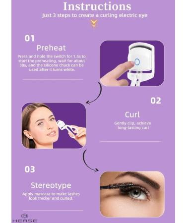 HEASE Heated Rechargeable Eyelash Curlers - Long-Lasting & Safe Electric Eyelash Curler | Quick Pre-Heat for Beautiful Lashes Worldwide - Buy Online on GoSupps.com