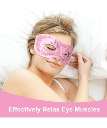 NEWGO Cooling Eye Mask Reusable Hot Cold Therapy Gel Eye Mask with Soft Plush Relief for Puffy Eyes Dark Circles Migraine Headache Sinus Pain - Pink - Buy Online on GoSupps.com