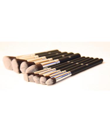 IB Essential 10pc Piece Luxury Black With Chrome Copper Silver Make Up Brush Brushes Set For Eyes & Face - Buy Online on GoSupps.com