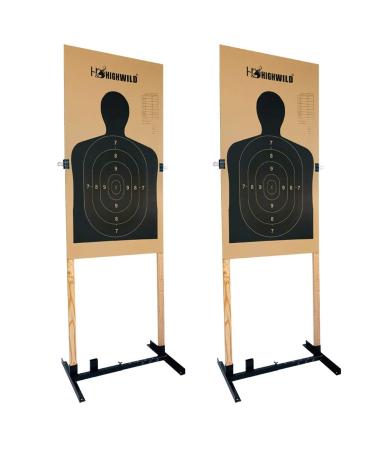Highwild Adjustable Target Stand Base for Paper Shooting Targets Cardboard Silhouette - H Shape - USPSA/IPSC - IDPA Practice - Upgraded Version (2 Pack)