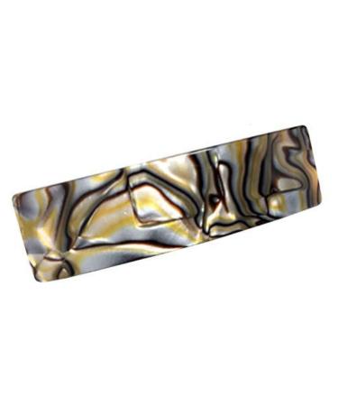 French Amie Fine 1 Inch Wide Rectangular Celluloid Handmade Onyx Automatic Hair Clip Barrette (Onyx)