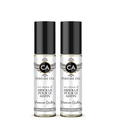 CA Perfume Impression of Maison Francis K. Absolue Pour Le Matin For Women Men Replica Fragrance Body Oil Dupes Alcohol-Free Essential Aromatherapy Sample Travel Size Attar Roll-On 0.3 Fl Oz X 2