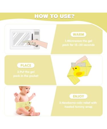 Hilph Baby Colic Relief Heated Tummy Wrap - Reusable Baby Heating Pad for Gas, Reflux & Upset Stomach - Yellow Duck - Buy Online on GoSupps.com