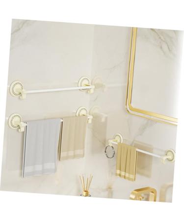 STOBAZA Towel Rod 2pcs Cream Towel Holder Bathroom Rack Organizer Towel Rack No Trace Stickers Double Pole Bath Towel - Buy Online on GoSupps.com