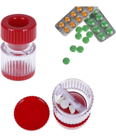 Pill Crusher Container - Portable Plastic Grinder for Tablets - Multifunction Cylindrical Design - Red - Buy Online on GoSupps.com