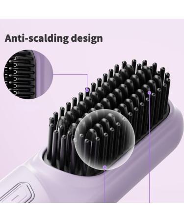 Cordless Hair Straightener Brush - Negative Ion Hot Comb for Travel USB Fast Charger Anti-Scald Lightweight (Pink) - Shop Now - Buy Online on GoSupps.com