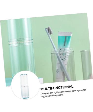 Tovinanna 3-Piece Travel Toothbrush Set - Wash-Up Cup & Toothpaste Holder - Portable Blue Toothbrush Case | 20.8x6.8cm - Buy Online on GoSupps.com