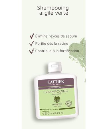 Cattier Oily Scalp Green Clay Shampoo 250ml - Purifying & Balancing Hair Care for Oily Scalps - Buy Internationally - Buy Online on GoSupps.com
