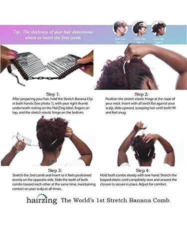 Stretch & Adjust Banana Hair Clip for Thick Curly Hair - Comfy All-Day Hold for Heavy Hair - Black Satin Cord - Large Size (Pack of 1) - Buy Online on GoSupps.com