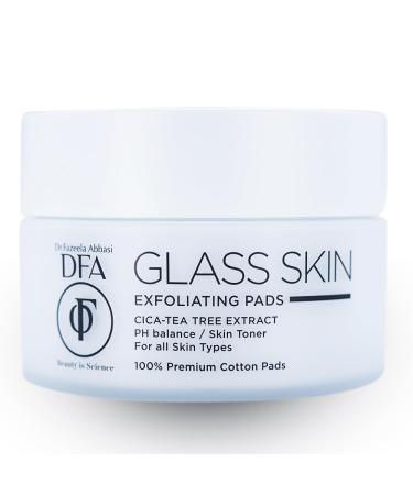 DFA Glass Skin Exfoliating Pads Cotton Pads For Face Exfoliating Cotton Rounds Peeling and Toner Pads Glycolic Acid & Salicylic Acid Pads Chemical Peel Cleansing Pads Korean 50 Pc 2.87 Fl Oz