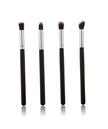 PLAFOPE 4pcs Set Eye Make-up Brush Kit Makeup Tool Eye Shadow Brushes Theive Cosmetics Lip Scruber Black