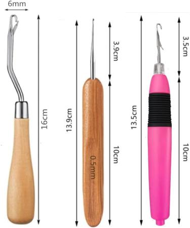 7-Piece Latch Crochet Hooks Tool Set with Light | Dreadlocks Needle for Braiding Crafts - Buy Online on GoSupps.com