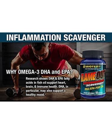 Biotest Flameout Inflammation Scavenger - 5500mg Omega-3 Fish Oil Supplement - Pharmaceutical Grade DHA & EPA - Promotes Brain & Heart Health - 90 Softgels - Buy Online on GoSupps.com