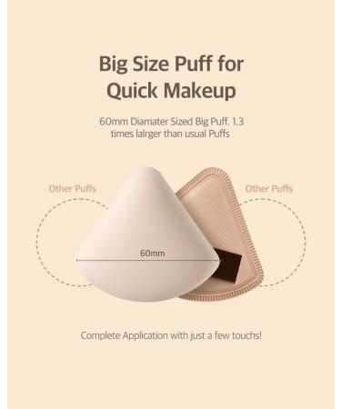 Buy Triangle Shape Makeup Powder Puff | Soft Latex Puff for Quick & Precise Application | Big Size Korean Makeup Puff - Buy Online on GoSupps.com