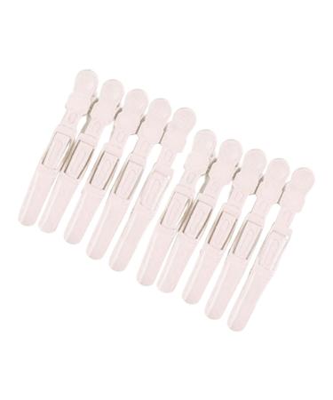 10 Set Sectioning Hair Clip Crocodilian Hair Pin Salon Hair Slide Hair Accessories For Women Men Girls Teens Pleochroic White