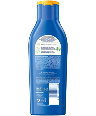 Nivea Sun Protection & Care Sun Milk LSF 20 - 250ml | 48h Moisture & Immediate UVA/UVB Protection | Best Sunscreen for All Skin Types - Buy Online on GoSupps.com